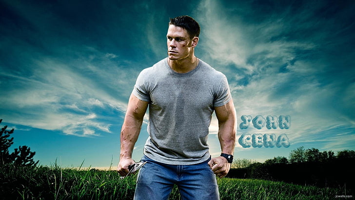 John Cena, Sports, WWE, sky, one person, casual clothing, plant