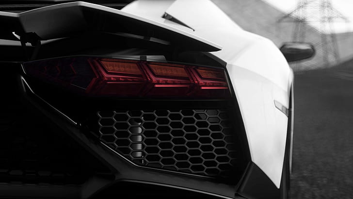 Lamborghini Aventador taillight, car, transportation, motor vehicle