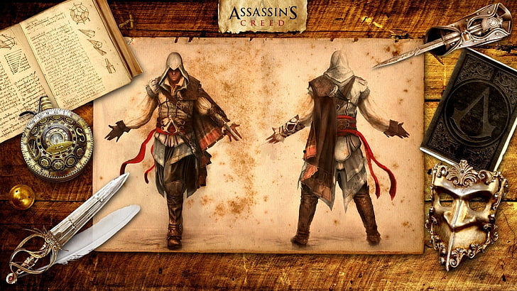 Assassin's Creed painting, Assassin's Creed II, old-fashioned, HD wallpaper