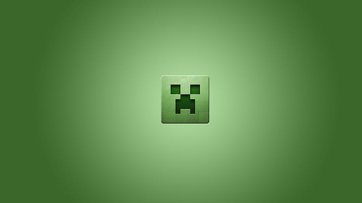 background, creeper, games, green, minecraft, minimalistic, HD wallpaper