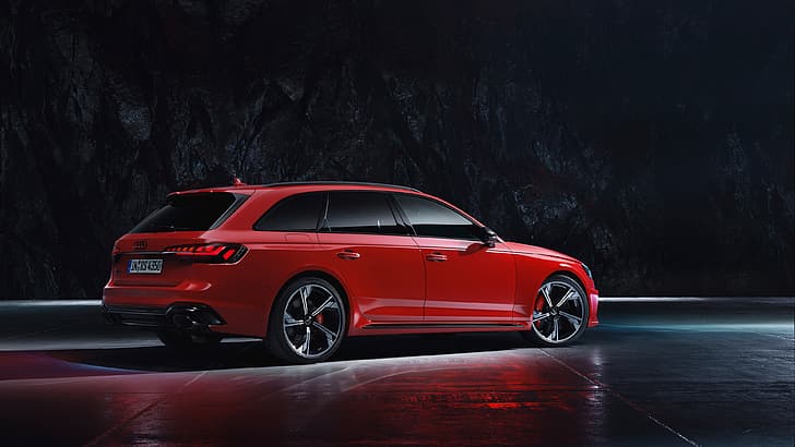 Audi RS4 Avant, car, vehicle, spotlights, HD wallpaper