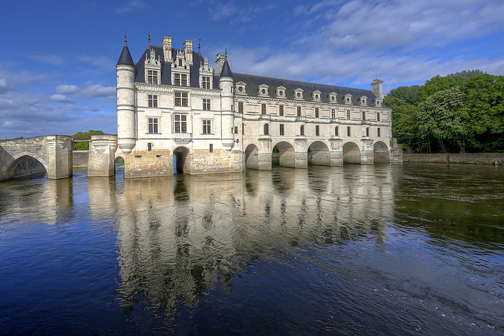 Château de Chenonceau, river, France, The Castle Of Chenonceau, HD wallpaper