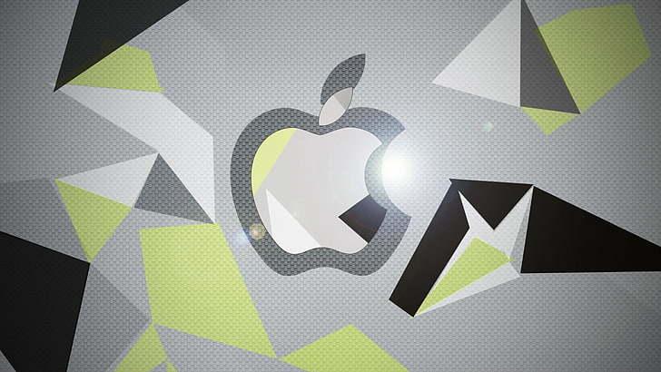 Apple logo clip art, graphics, photoshop, hi-tech, green, black, HD wallpaper