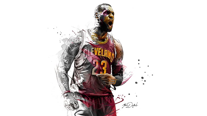LeBron James, Basketball player, Artwork, HD, 5K
