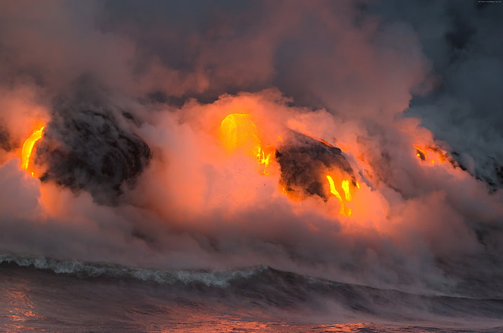 lava, 8k, 4k, travel, volcano, Hawaii, eruption, National Geographic Traveler Photo Contest, HD wallpaper