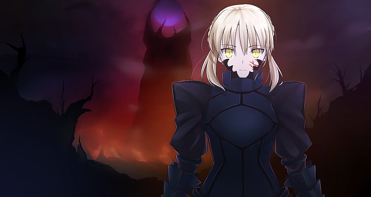 Saber Alter, anime girls, one person, waist up, front view