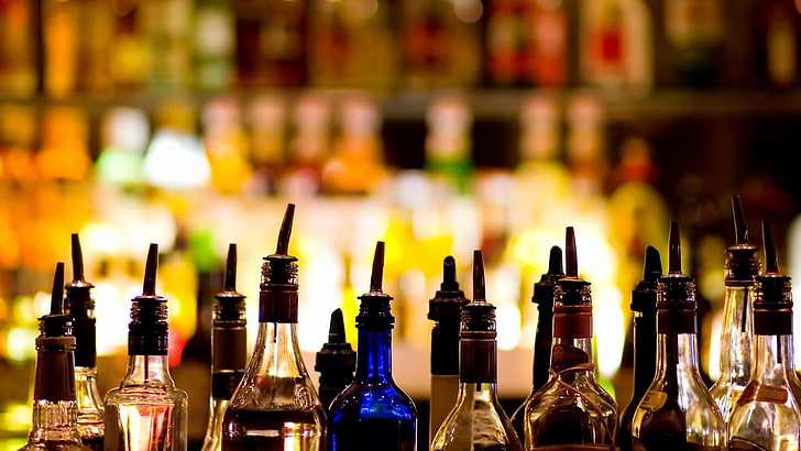 bottle, alcohol, wine, glass, wine bottle, drink, beverage, HD wallpaper