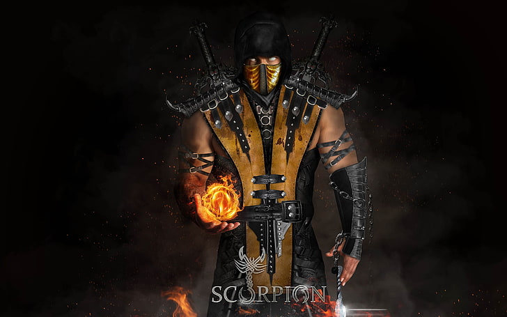 Scorpion from Mortal Kombat illustration, Scorpion (character), HD wallpaper