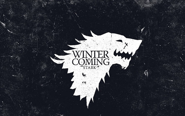 Game of Thrones, House Stark, sigils, Winter Is Coming, text