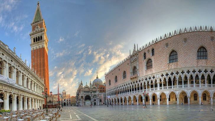 Piazza San Marco In Venice, plazas, nature, cities, travel, nature and landscapes