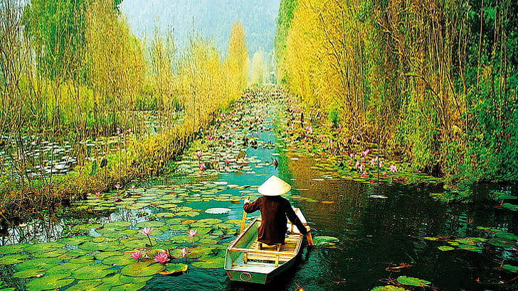 Hd Wallpaper Ha Noi Vietnam Yen Stream On The Way To Huong Pagoda In Autumn Hanoi Vietnam, HD wallpaper