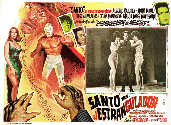 man wearing cape illustration, Santo vs el Estrangulador, Film posters, HD wallpaper