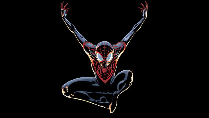 Ultimate Spider-Man Spider-Man Black HD, spiderman illustration