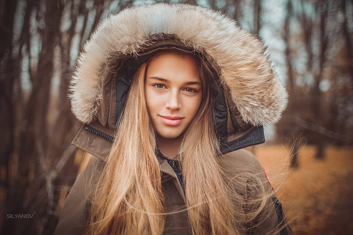women outdoors, blonde, portrait, long hair, model, Stanislav Silyanov, HD wallpaper