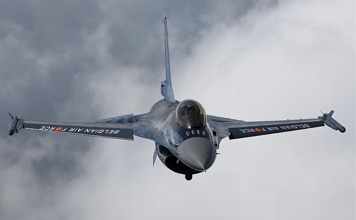 F16 Belgian Air Force, gray fighter jet, Army, air vehicle, sky, HD wallpaper