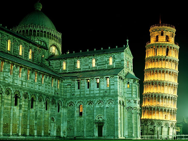 Duomo Leaning Tower Pisa Italy, HD wallpaper