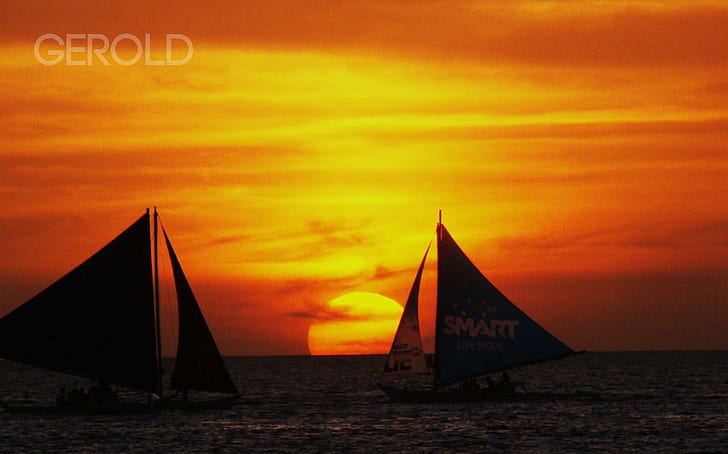 Boracay Sunset, beautiful, island, beach, philippines, HD wallpaper