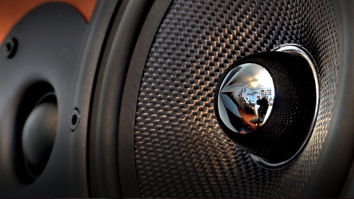 black subwoofer, pioneer, speakers, music, surface, technology, HD wallpaper