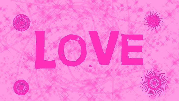 pink and white Love print textile, pink color, communication, HD wallpaper