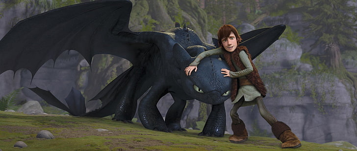 Toothless the Night Fury wallpaper, Movie, How To Train Your Dragon, HD wallpaper