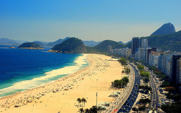 beach, brazil, Copacabana, Rio De Janeiro
