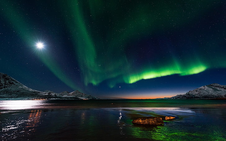 Northern Lights, aurorae, nature, landscape, aurora  borealis