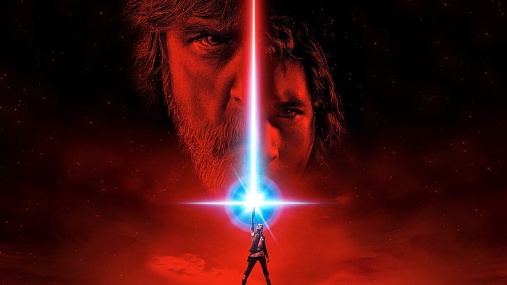 Kylo Ren, movie poster, lightsaber, Star Wars, Luke Skywalker, HD wallpaper