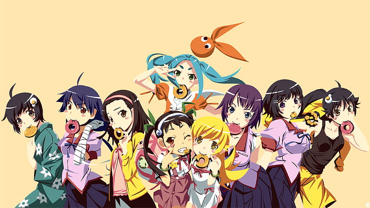 HD wallpaper: Monogatari Series, anime girls, Oshino Shinobu, Hachikuji  Mayoi | Wallpaper Flare