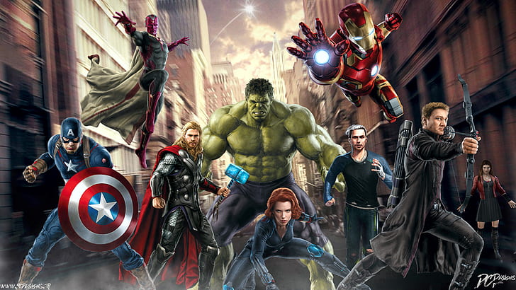 The Avengers, Avengers: Age of Ultron, Black Widow, Captain America, HD wallpaper