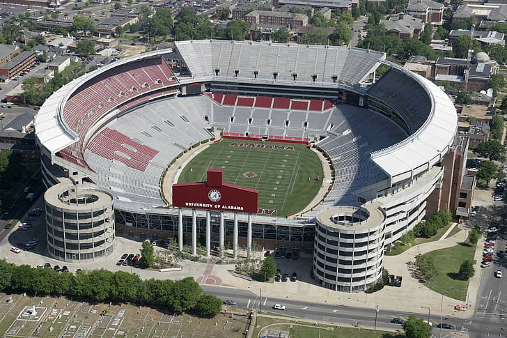 Aerial View, Alabama Crimson Tide, American Football, Stadium, HD wallpaper