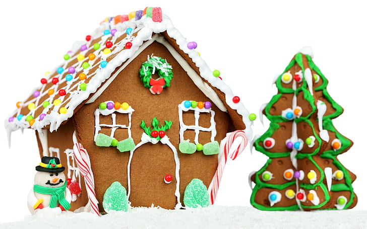 Christmas, New Year, gingerbread, cookies, food, HD wallpaper