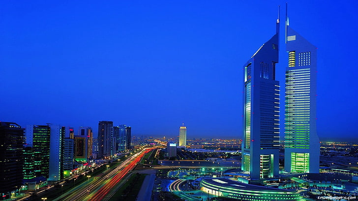 city building, cityscape, long exposure, Emirates Towers Hotel