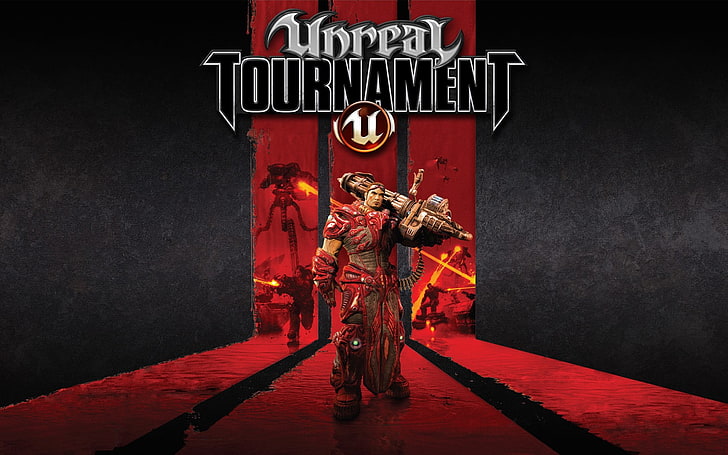 digital art, Unreal Tournament III, video games, red, representation