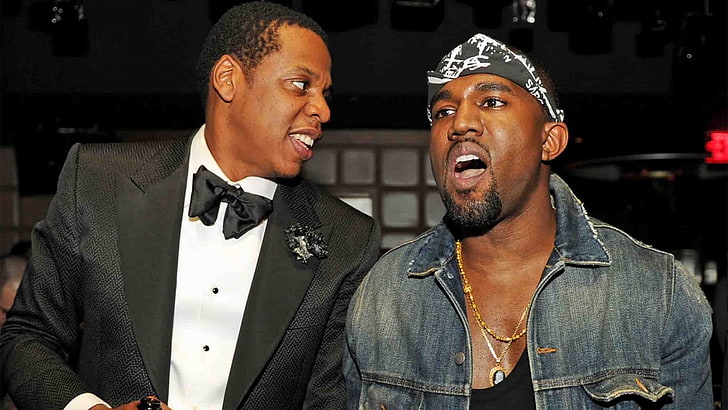 Kanye West and Jay-Z, look, chain, teeth, men, people, males, HD wallpaper