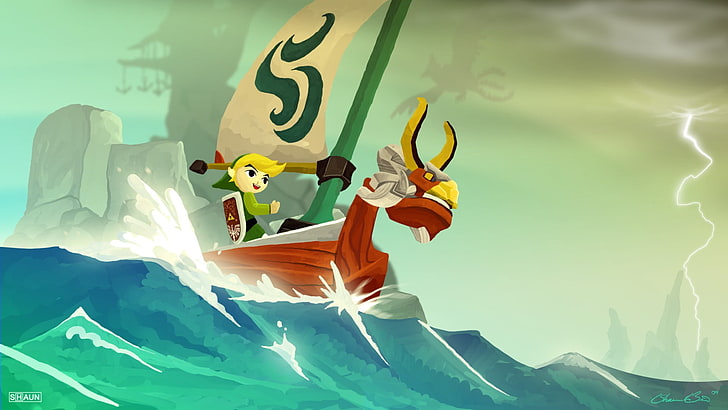 cartoon character illustration, The Legend of Zelda, The Legend of Zelda: Wind Waker, HD wallpaper
