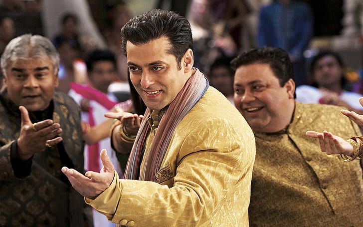 Salman Khan Movie Scene, men's yellow traditional dress