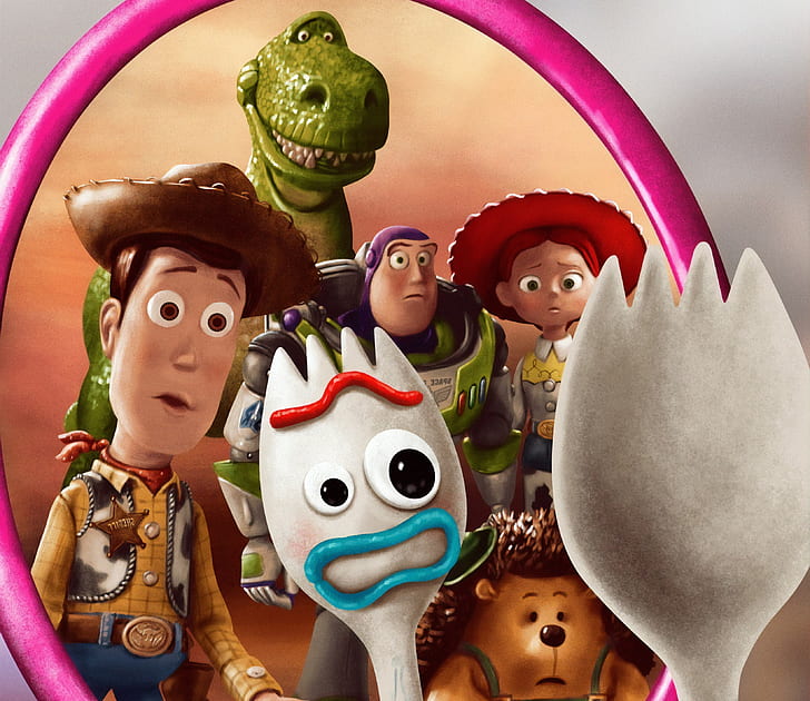 Movie, Toy Story 4, Buzz Lightyear, Forky (Toy Story), Woody (Toy Story), HD wallpaper