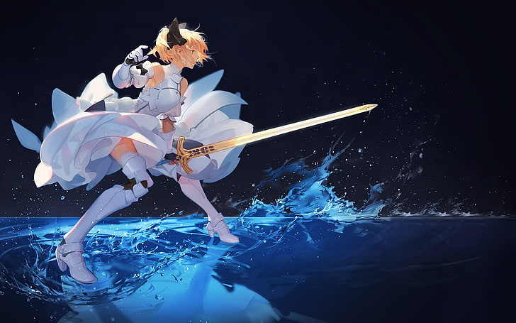 Saber Fate Stay Night poster, Fate Series, anime, Saber Lily, HD wallpaper