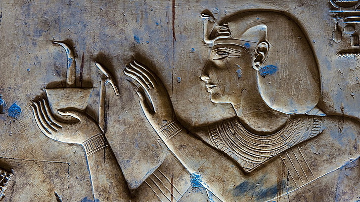ancient, abydos temple, carving, ancient history, ancient egypt, HD wallpaper