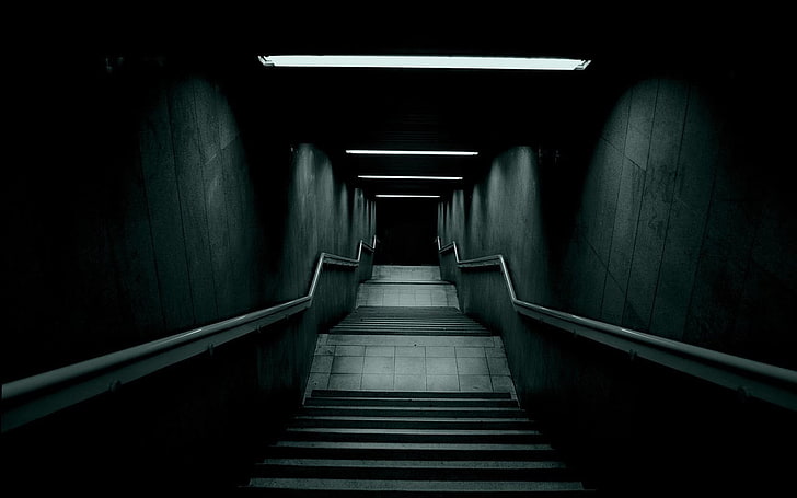 gray concrete stairs illustration, dark, Another, building, architecture, HD wallpaper