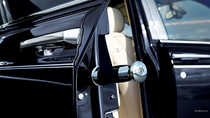 black car door, Rolls-Royce Phantom, mode of transportation, motor vehicle, HD wallpaper