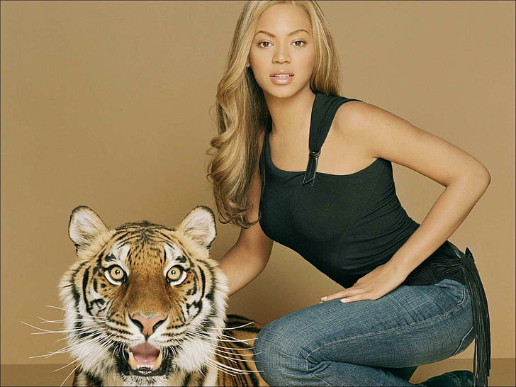 Beyonce Knowles black people tiger, actress, celebrity, celebrities, HD wallpaper