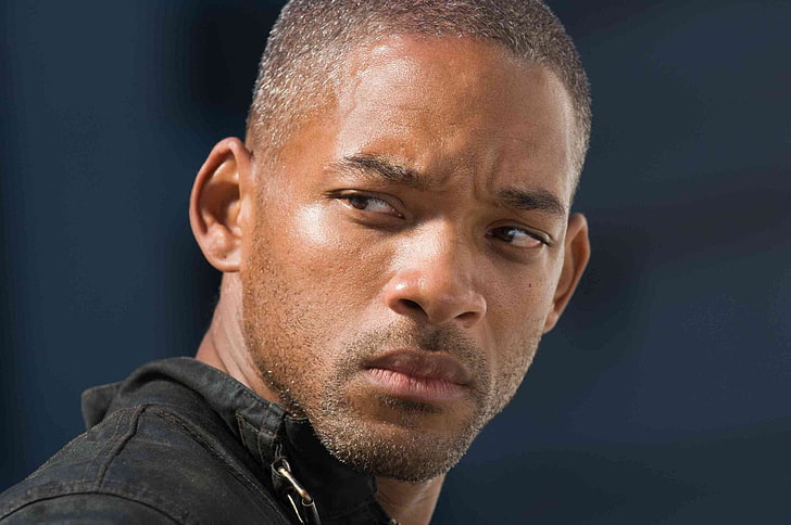 Will Smith, actor, man, face, black, serious, look, men, people, HD wallpaper