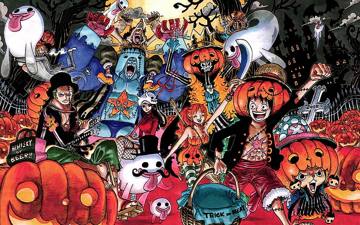Anime, One Piece, Brook (One Piece), Colorful, Franky (One Piece)