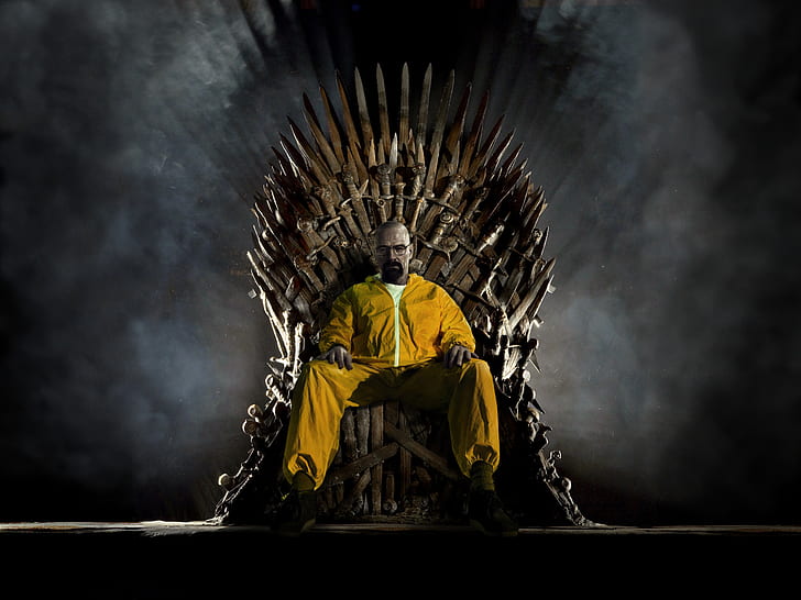 breaking bad game of thrones iron throne walter white crossover, HD wallpaper