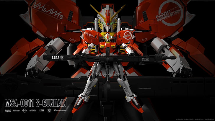 Hd Wallpaper Bandai Mg 1 100 Msa 0011 S Gundam Scale Model With Text Overlay Wallpaper Flare