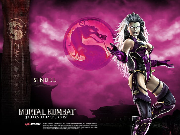 mortal kombat sindel mortal kombat logo 1024x768  Video Games Mortal Kombat HD Art