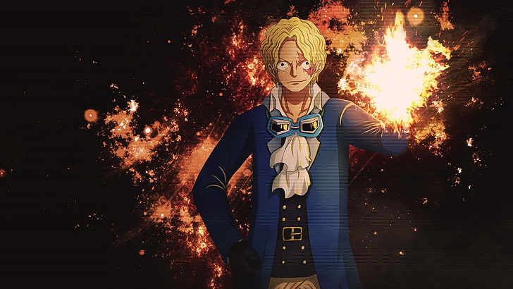Anime, One Piece, Sabo (One Piece), burning, one person, fire