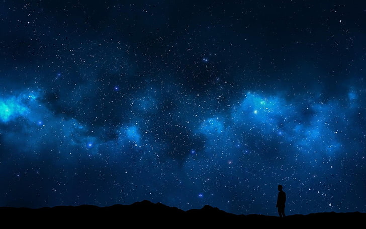 HD wallpaper: silhouette photo of person under the sky, alone, nature,  night | Wallpaper Flare