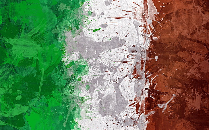 Italy, flag, green, white, red, painting, artwork, backgrounds